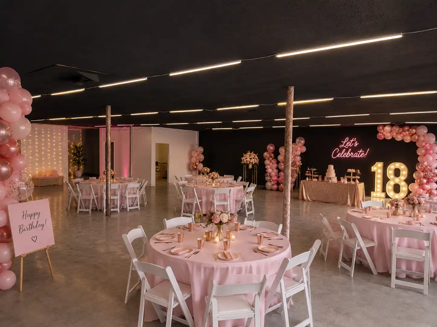 Birthday party venue setup example in Tucson