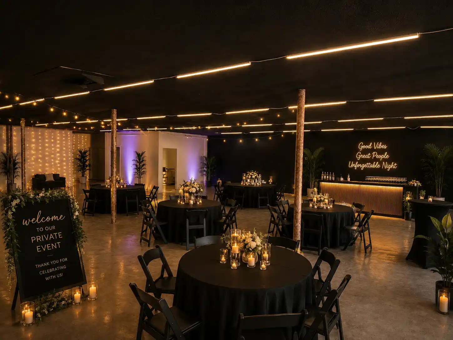 Private event layout example for The Frame Tucson